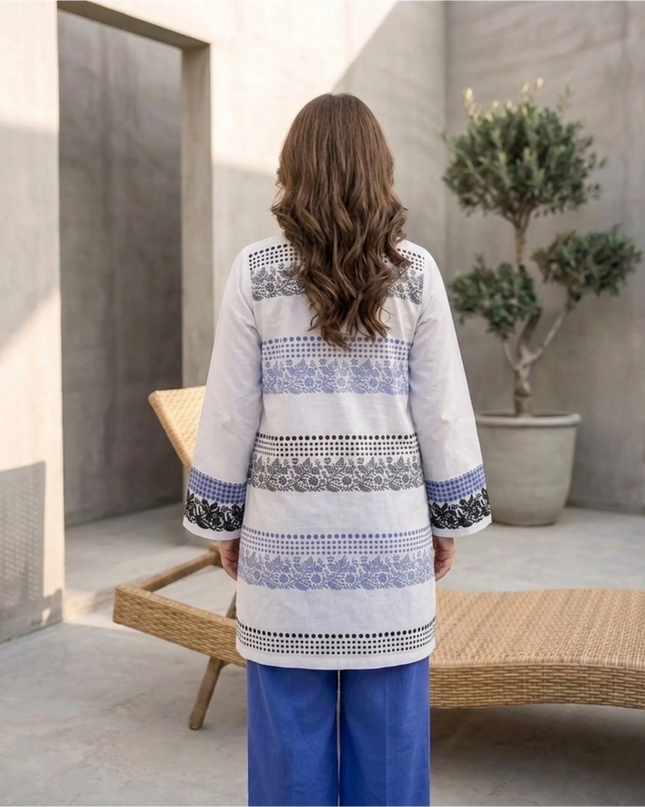 Arctic Frost Embroidered 2-Piece Cotton Lawn Set