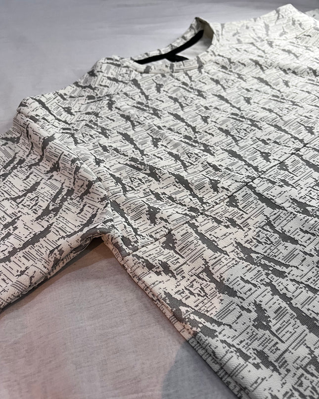Premium Self-Printed Air Mesh Cotton Polyester T-Shirt | Lightweight & Breathable – SpikezClothing