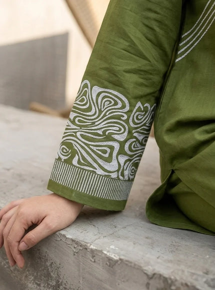 Olive Grove Embroidered 2-Piece Lawn Set