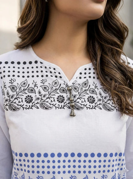 Arctic Frost Embroidered 2-Piece Cotton Lawn Set