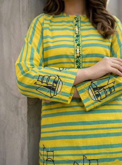 Canary Cruise Embroidered Cotton Lawn Kurti
