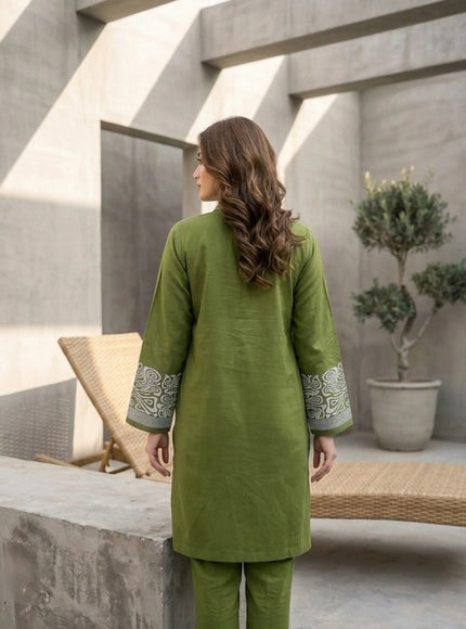 Olive Grove Embroidered 2-Piece Lawn Set
