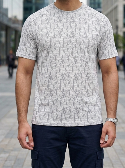 Premium Self-Printed Air Mesh Cotton Polyester T-Shirt | Lightweight & Breathable – SpikezClothing