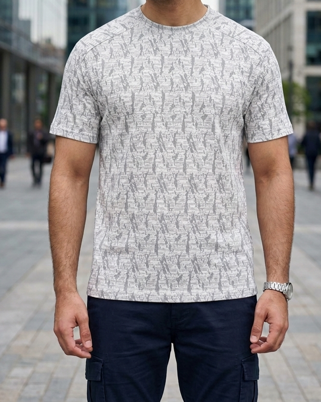 Premium Self-Printed Air Mesh Cotton Polyester T-Shirt | Lightweight & Breathable – SpikezClothing