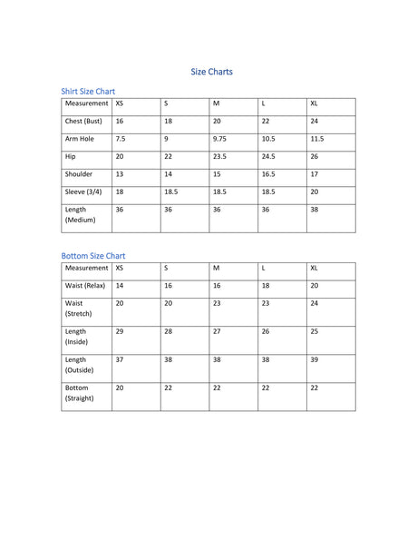 Size chart