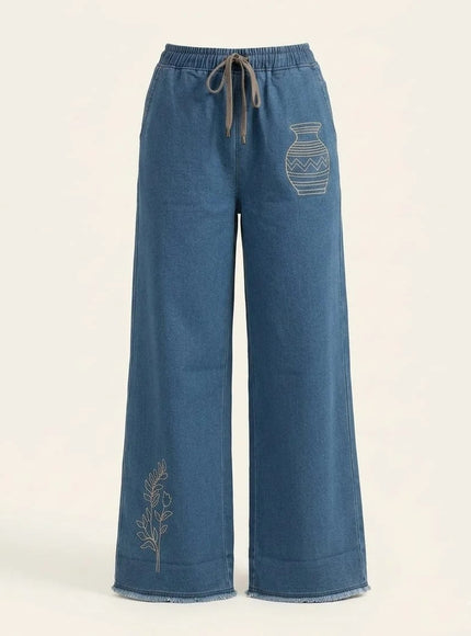 Women's Artistic Embroidered Jeans