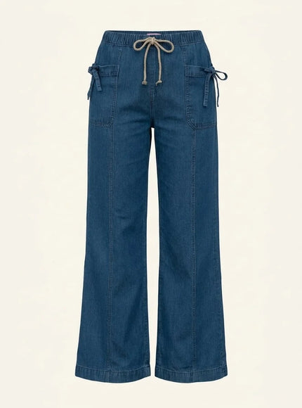 Side-Lace Denim jeans-Trousers