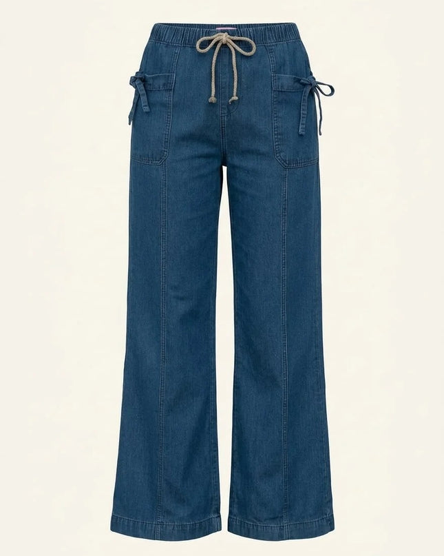 Side-Lace Denim jeans-Trousers
