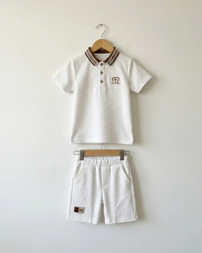 White Executive Polo & Shorts Set | Premium Boys Wear