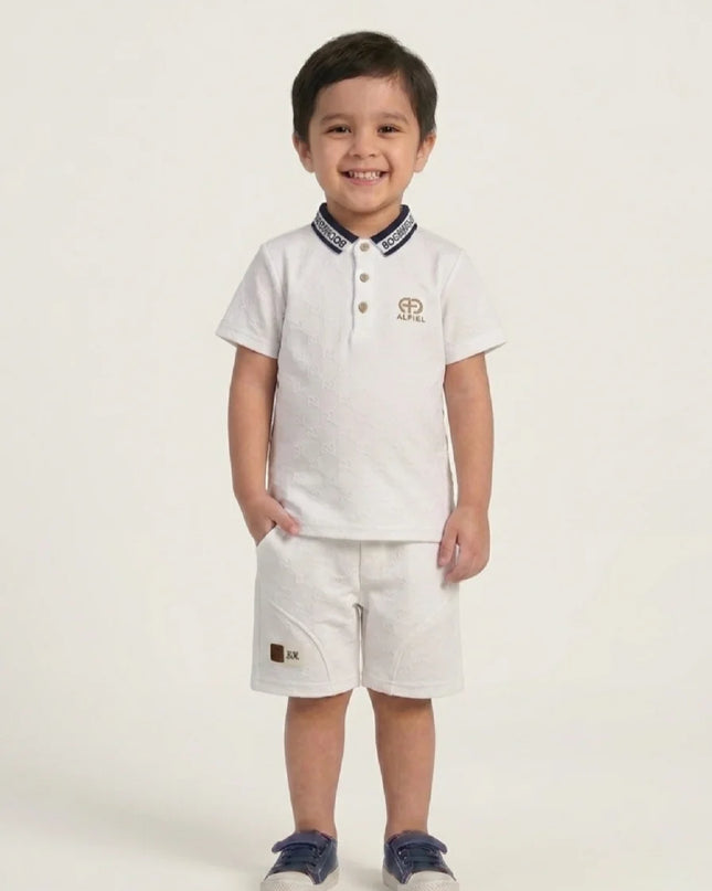 White Executive Polo & Shorts Set | Premium Boys Wear
