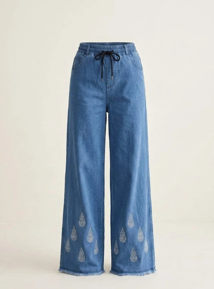 Embroidered Denim jeans – Light Blue